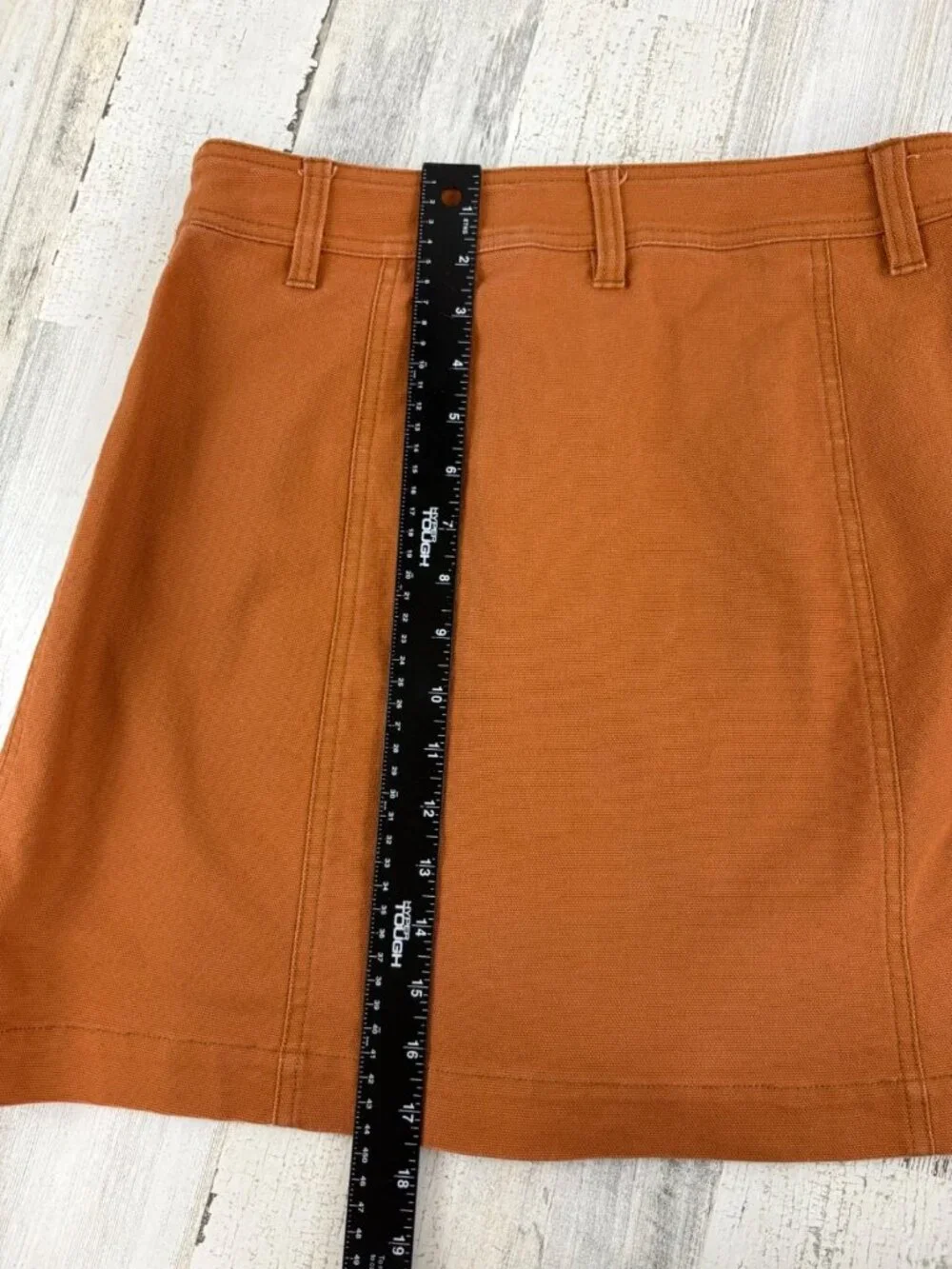 Madewell Button Front A-Line Pocket Mini Skirt Womens Size 4 Burnt Sienna - Picture 15 of 15